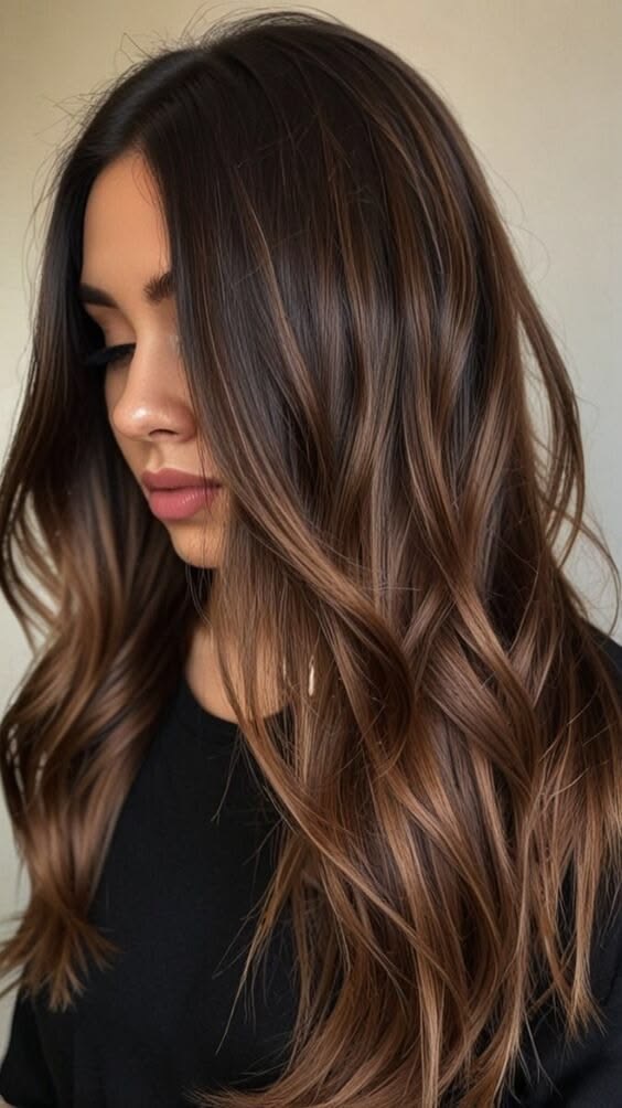 Balayage color chocolate caramelo realizado en The Eden Studio