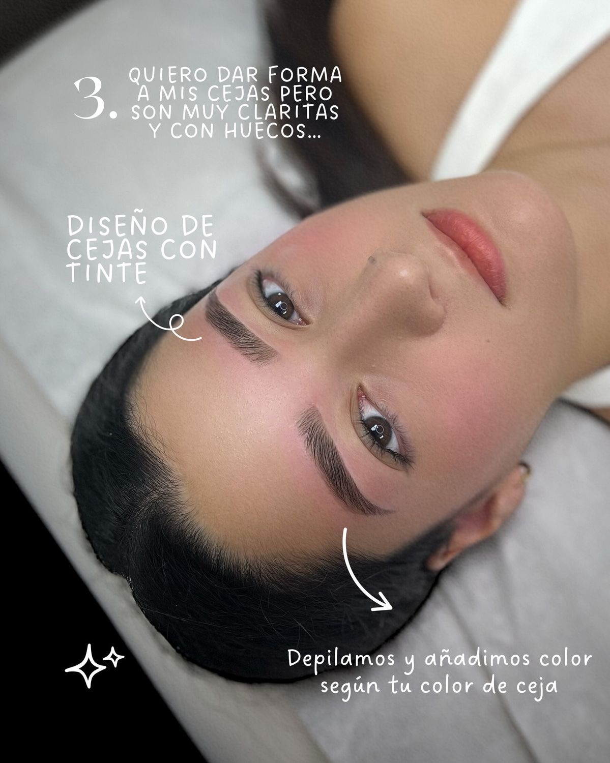 Diseño de cejas con tinte